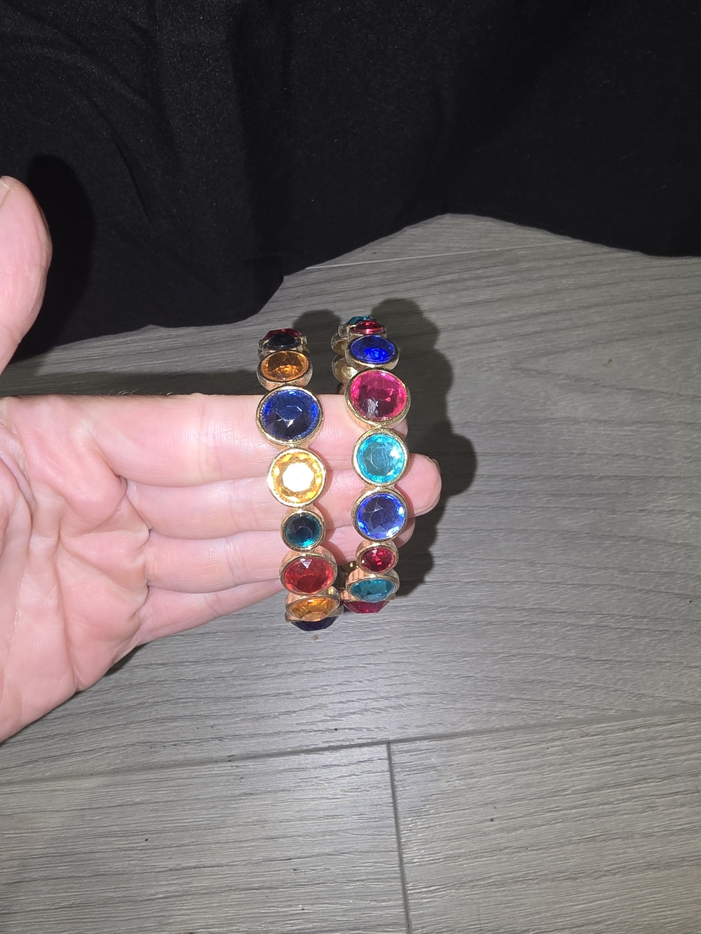 Multicolor Gemstone Bracelet - Gold Tone